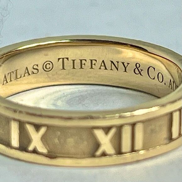Retired Tiffany & Co. Atlas  Band - 18k Yellow Gold - sz 5.5 - Picture 3 of 16